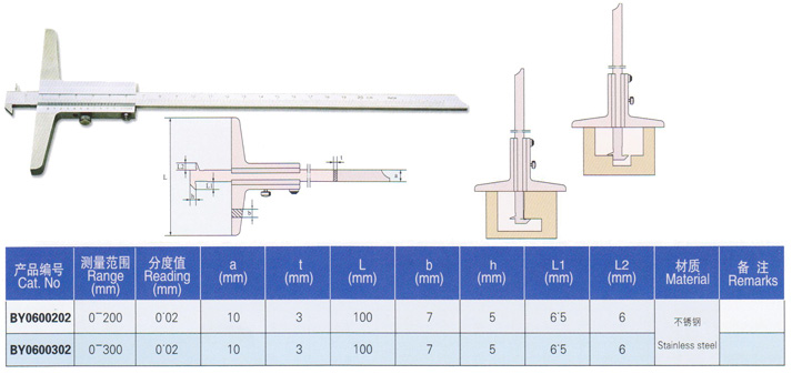 雙鉤游標(biāo)深度卡尺