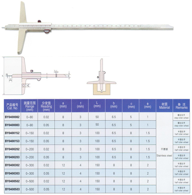 針型游標(biāo)深度卡尺